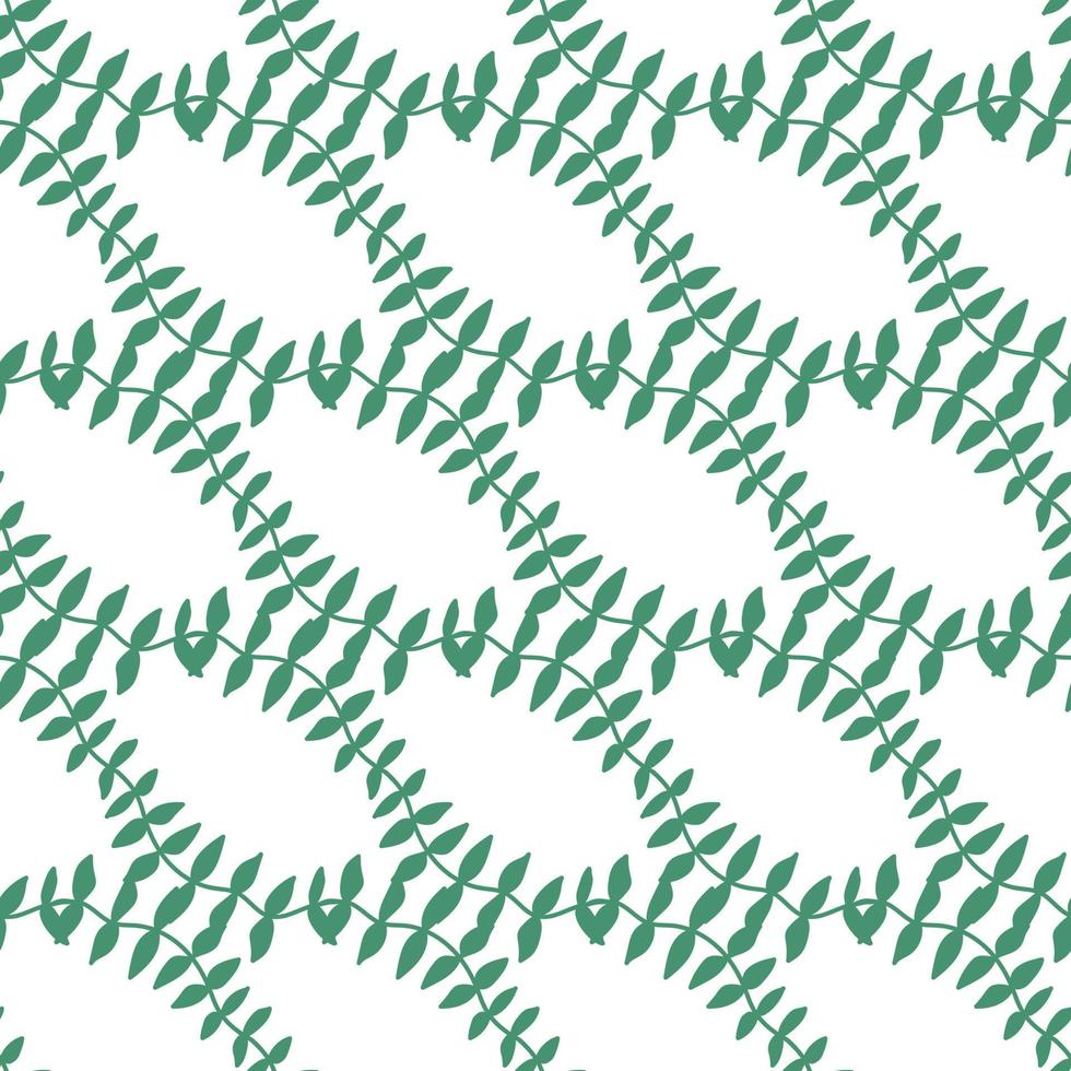 Colorful green leaves seamless pattern. Tropical endless background. Vector illustration on white background.