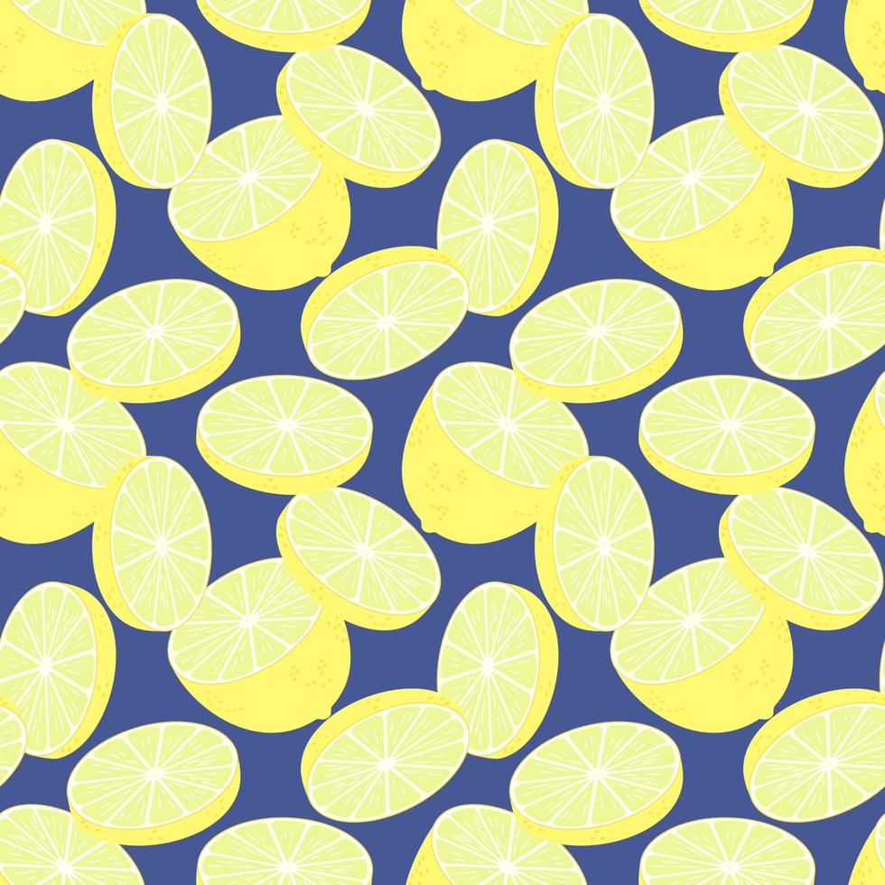 Seamless pattern with fresh lemons. Colorful endless fruit background . Citrus fruits print. isolated vector illustration.