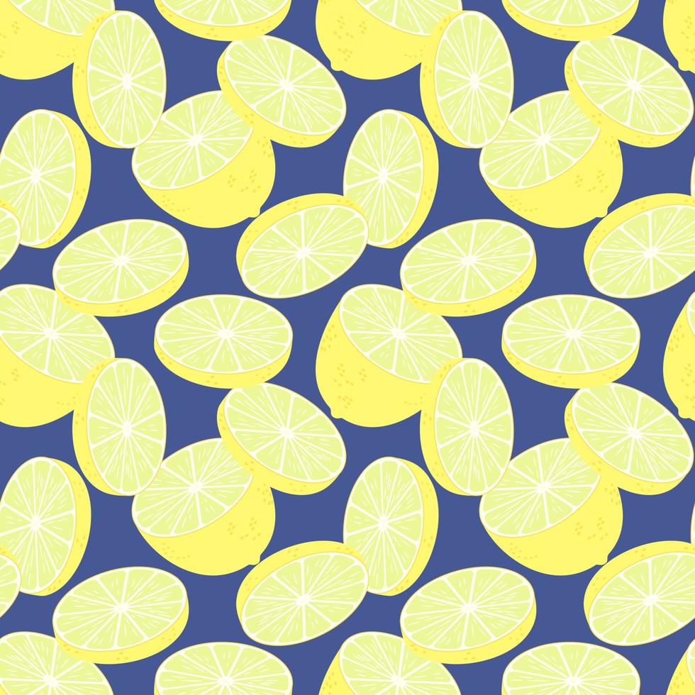 Seamless pattern with fresh lemons. Colorful endless fruit background . Citrus fruits print. isolated vector illustration.