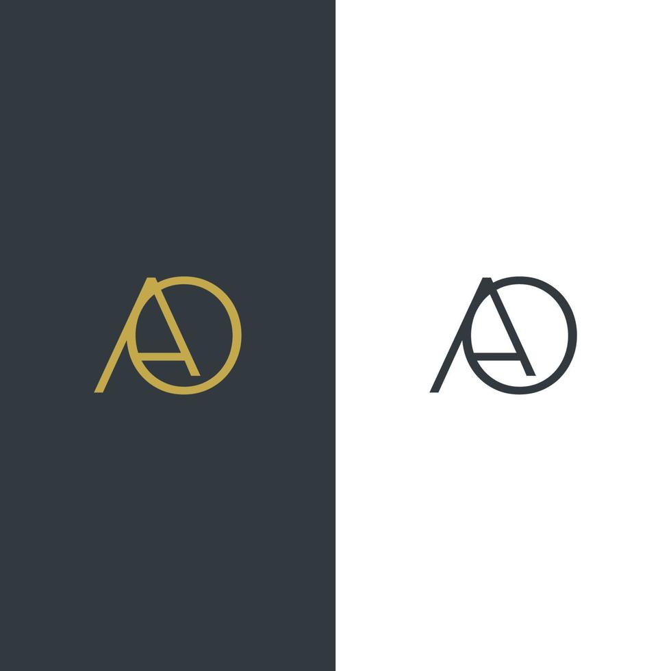 initial letter AO OA logo design vector