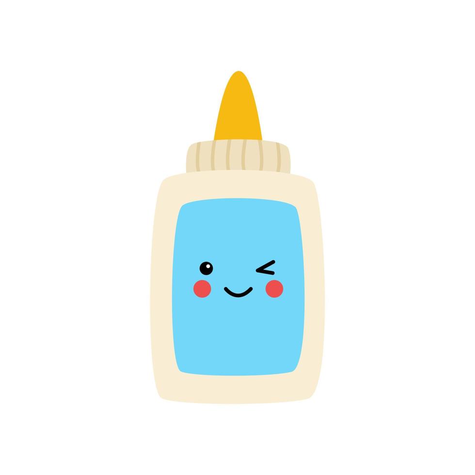 Vector picture of cute glue tube on white background.
