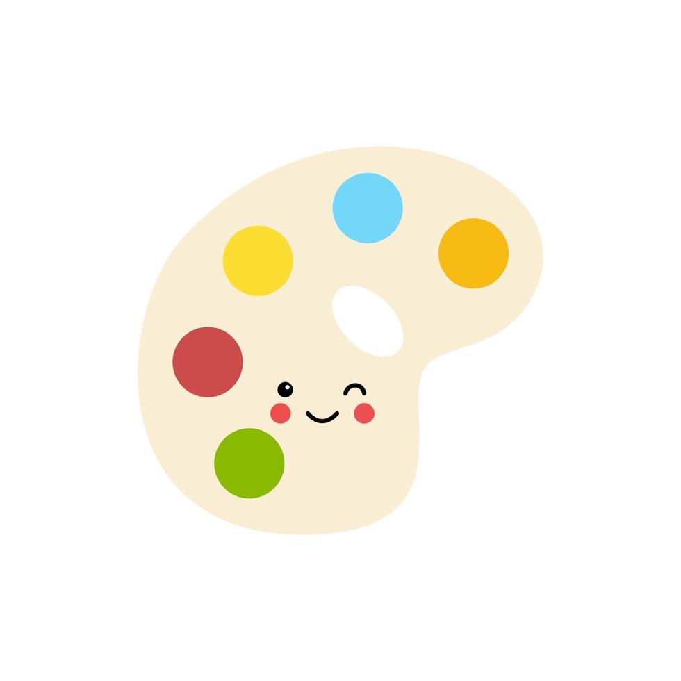 Vector illustration of cute art palette on white background.