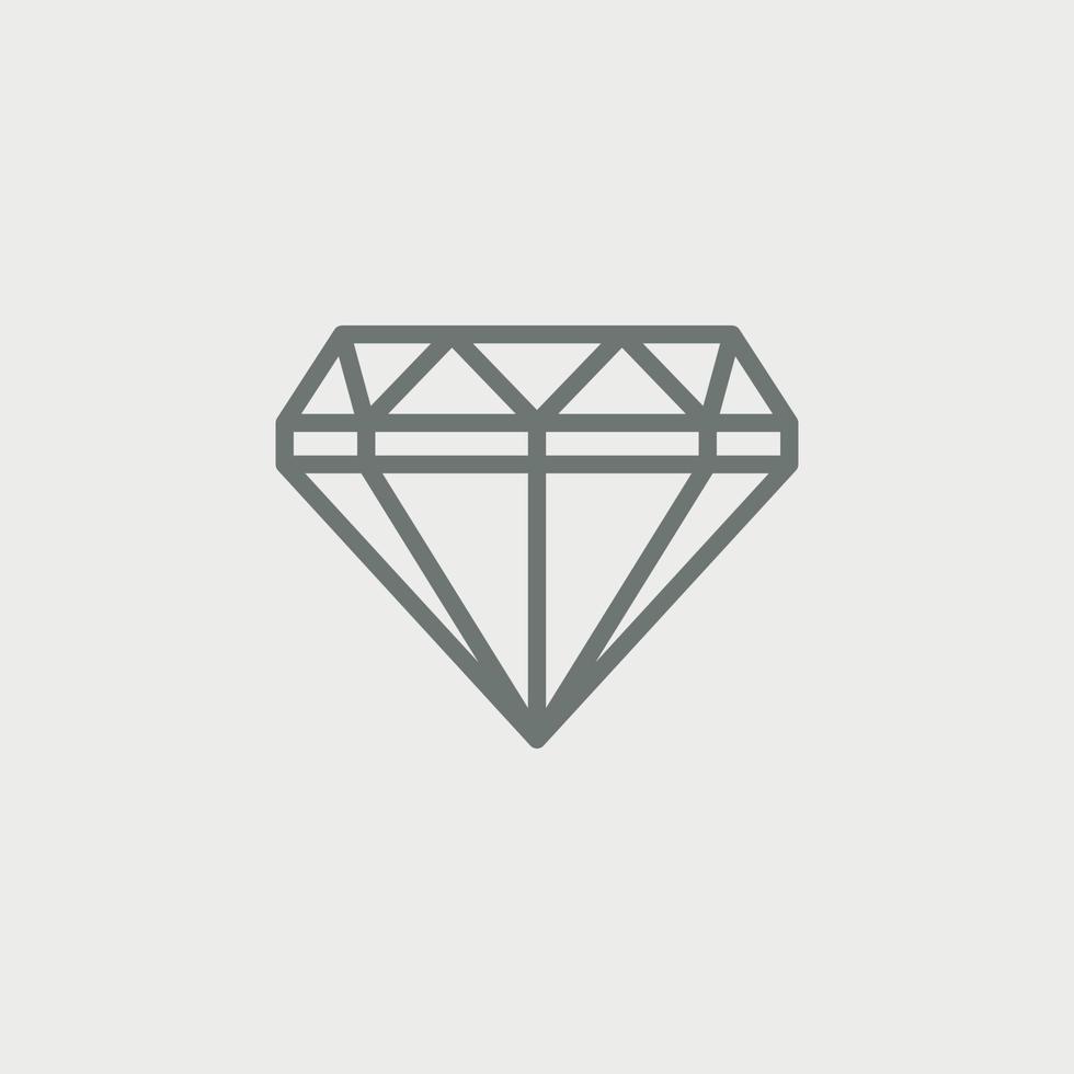Diamond line icon. Gemstone symbol. Faceted crystal sign. Vector illustration