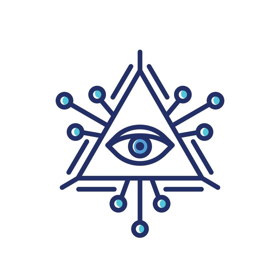 Eye of providence emblem. Religion  secret sign. Occult power symbol. Vector illustration