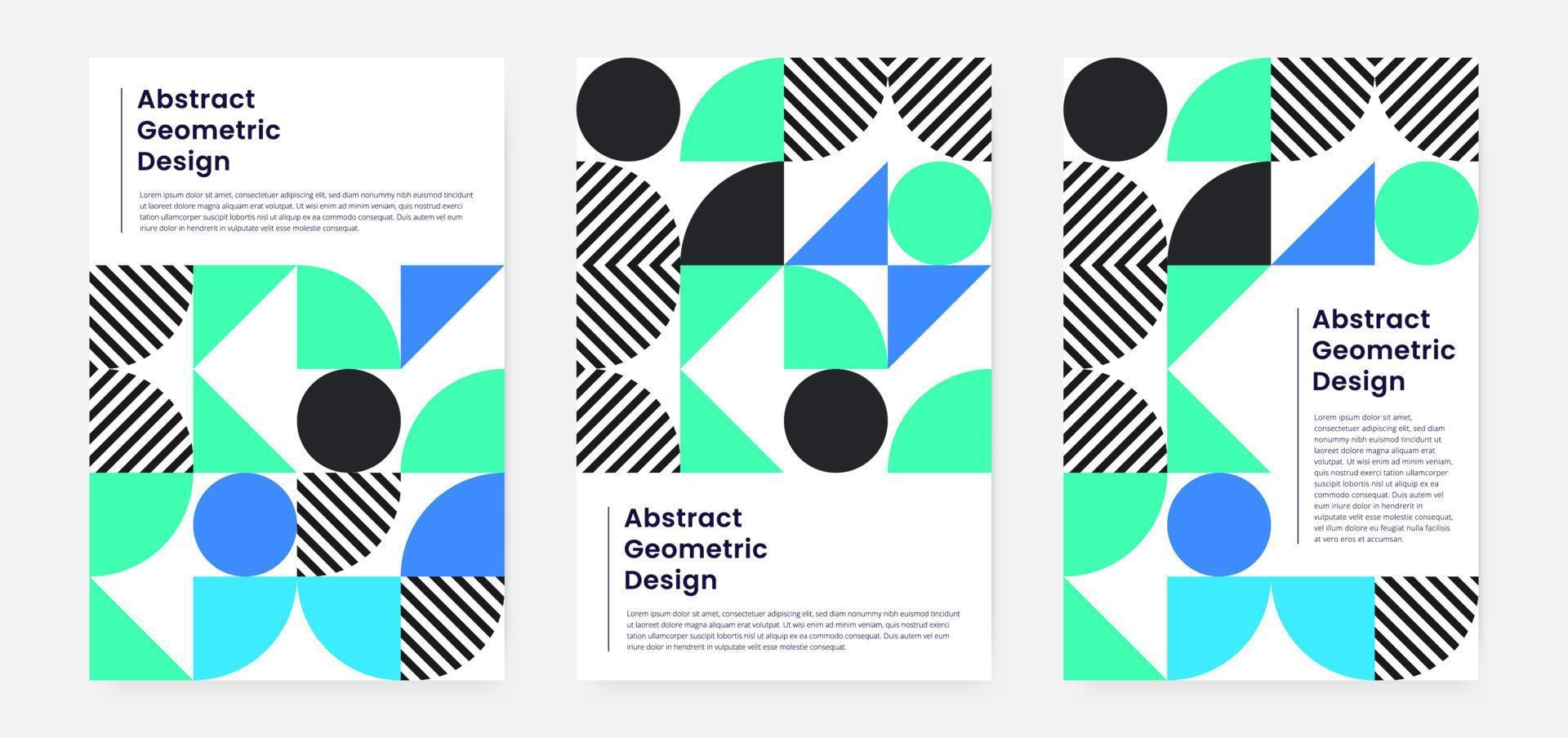 portada de obras de arte geométricas minimalistas con forma y figura. estilo de diseño de patrón abstracto para portada, banner web, página de inicio, presentación comercial, marca, embalaje, papel tapiz vector