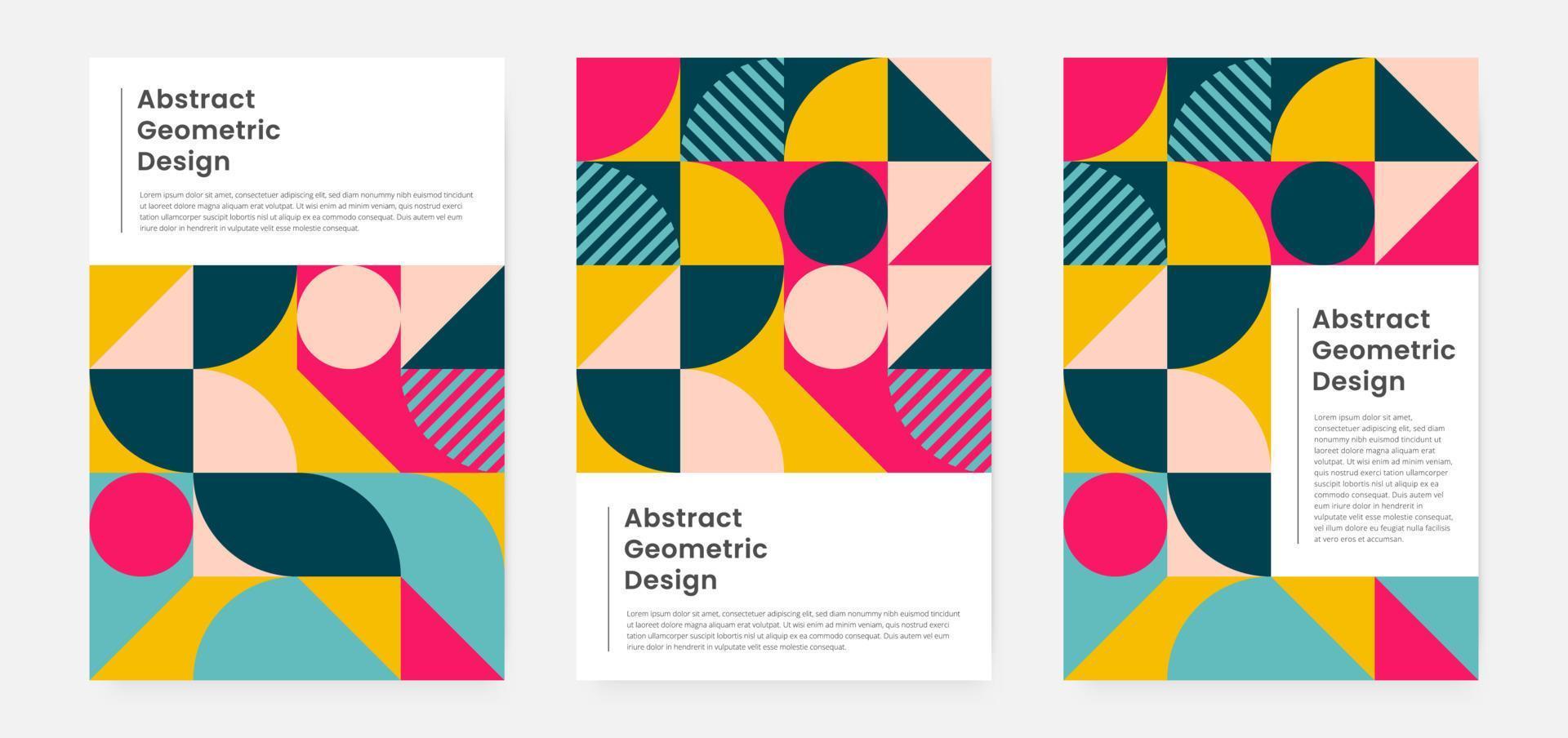 portada de obras de arte geométricas minimalistas con forma y figura. estilo de diseño de patrón abstracto para portada, banner web, página de inicio, presentación comercial, marca, embalaje, papel tapiz vector