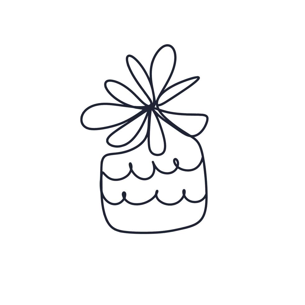 Hand drawn pinapple. Line contour drawing icon vector