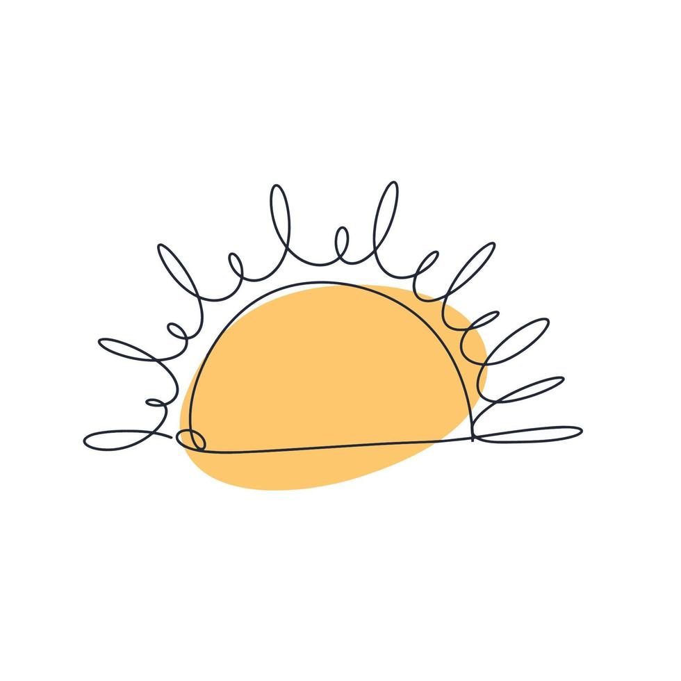 Abstract black sun thin line icon with rays isolated on white background vector