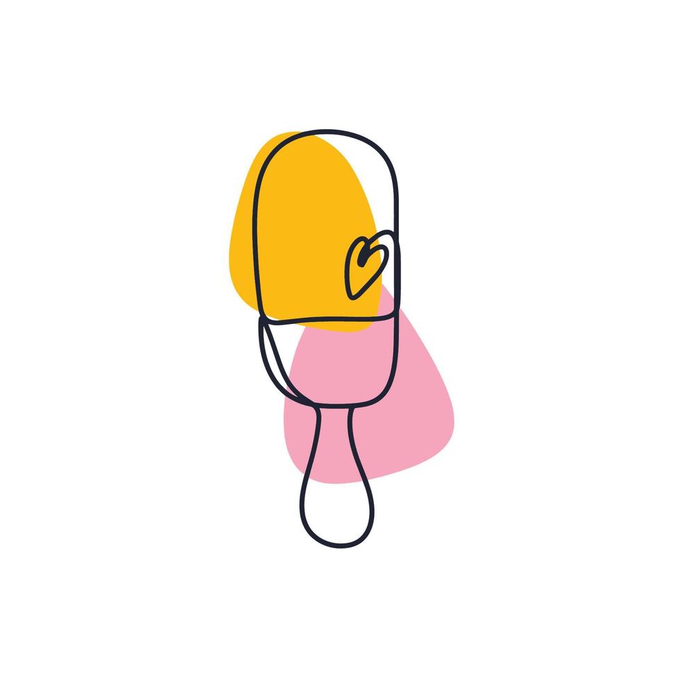Ice cream with bite line art outline vector