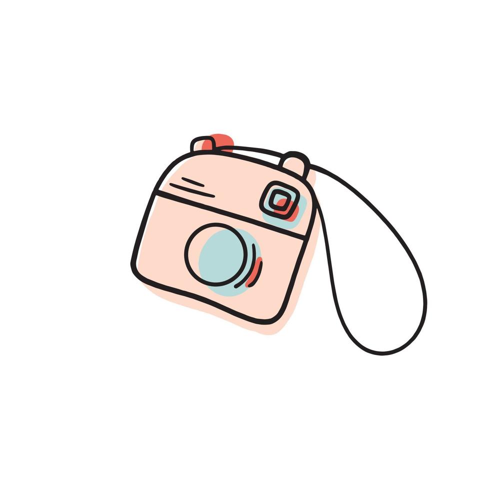 camera doodle icon vector