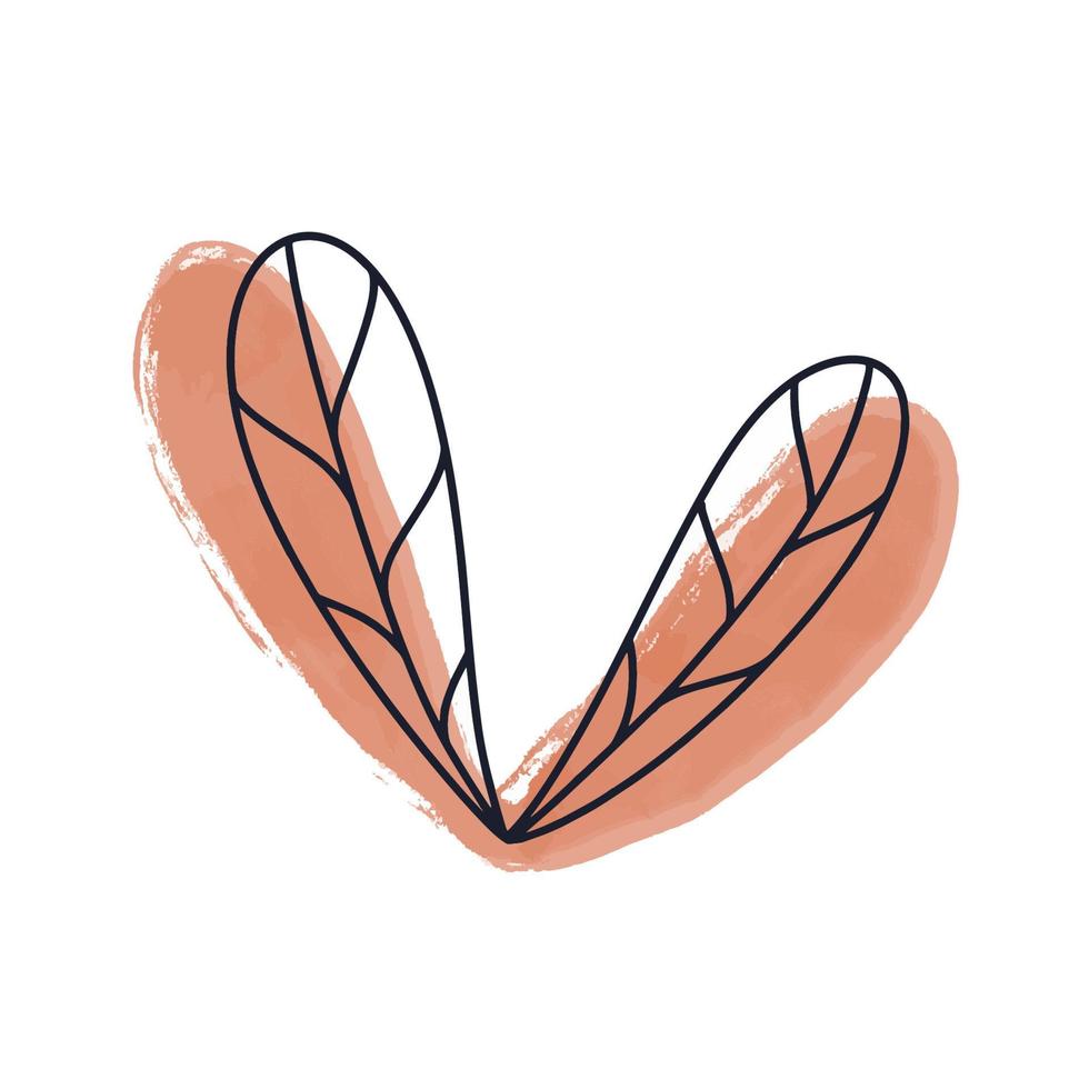 Red leaf from a tree, doodle vector