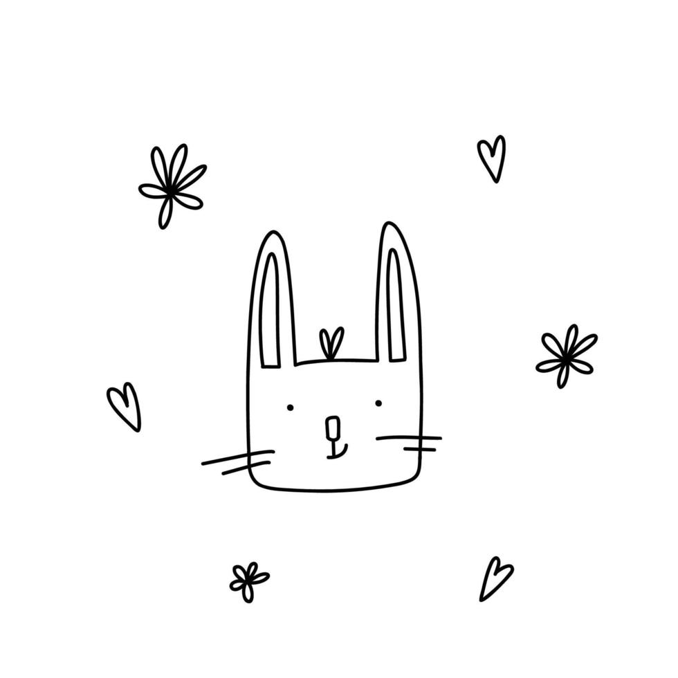 cute bunny vector drawn to baby fashion