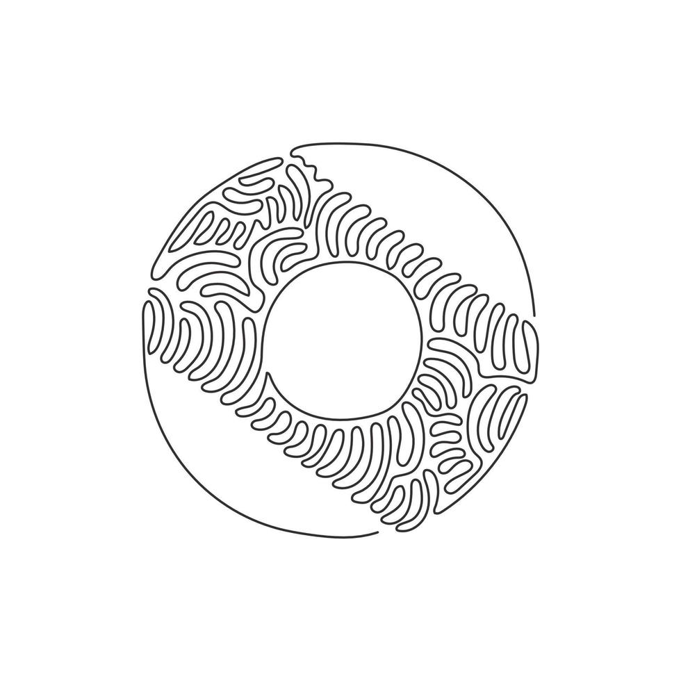 Single continuous line drawing balls for billiards icon. American pool, snooker numbered equipment, accessories. Swirl curl style concept. Dynamic one line draw graphic design vector illustration