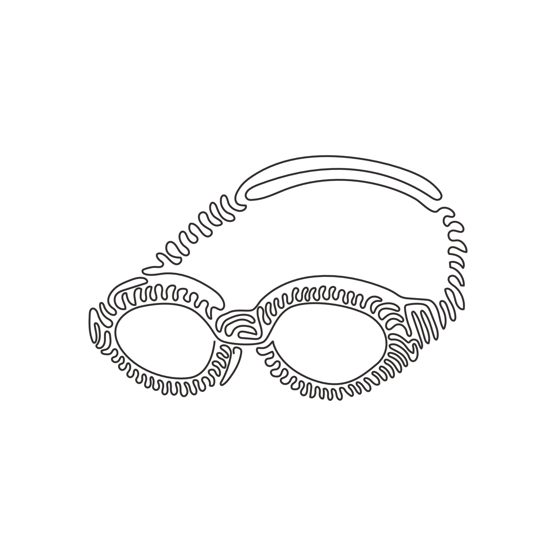 gafas de dibujo de una sola línea continua para nadar. gafas de natación. equipo de natación