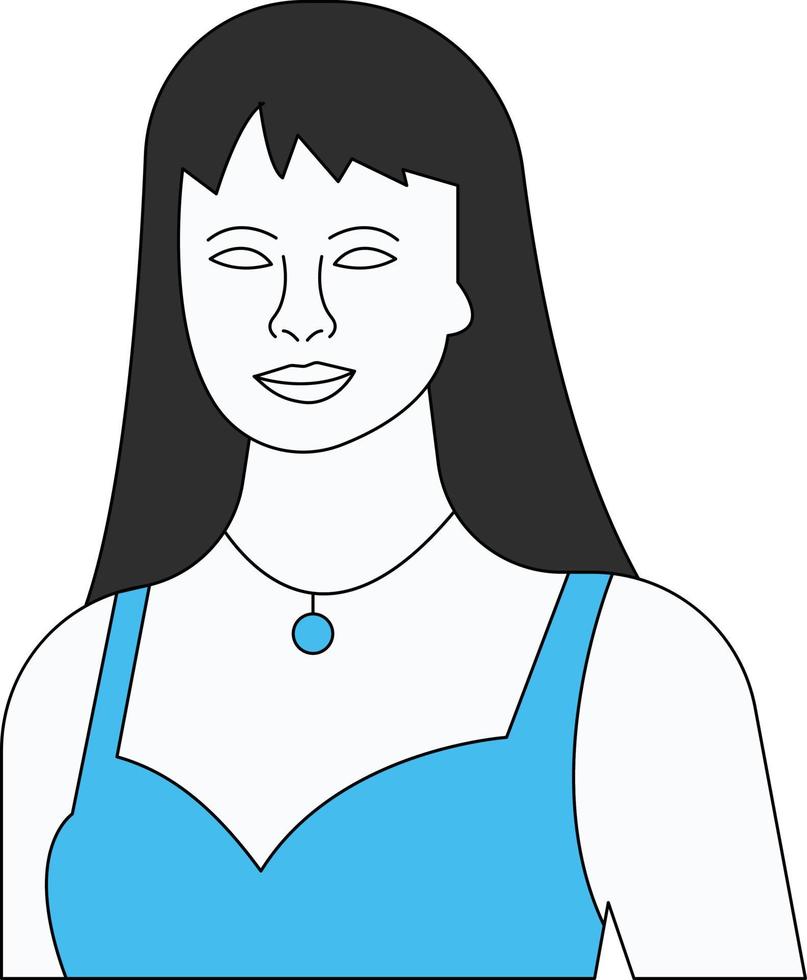 The woman is very beautiful. vector