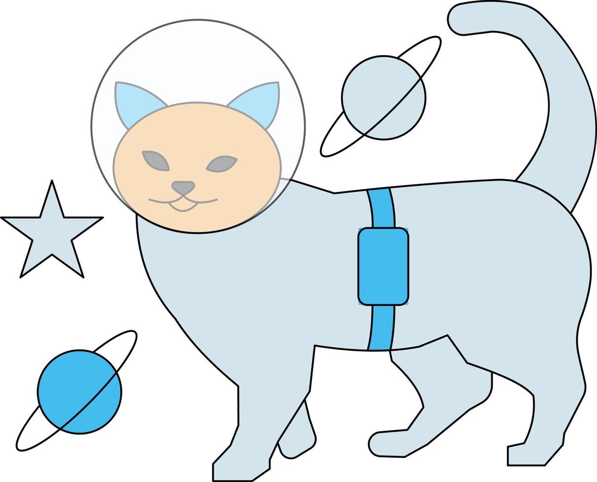 el gato está caminando en el espacio. vector