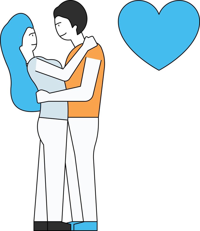 The couple is in love. vector