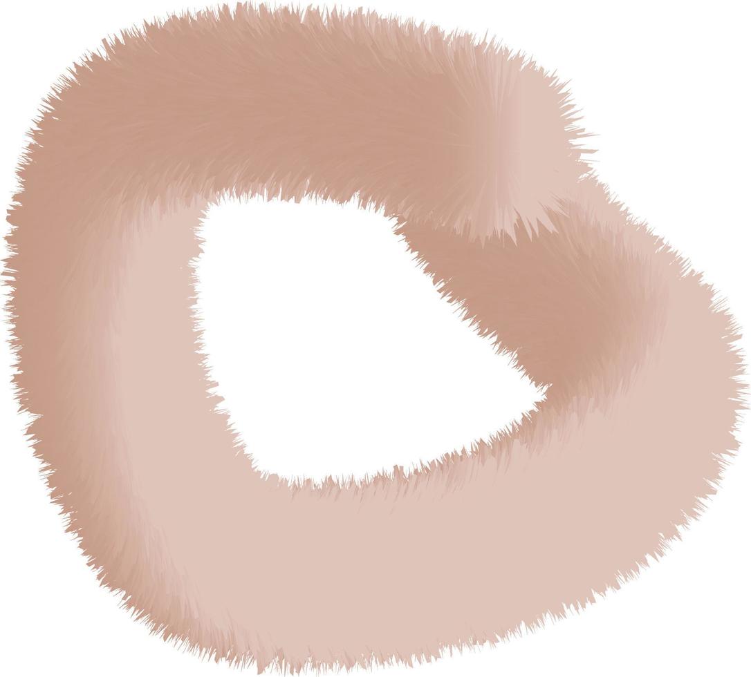 isolated 3d fur half circle shape vector