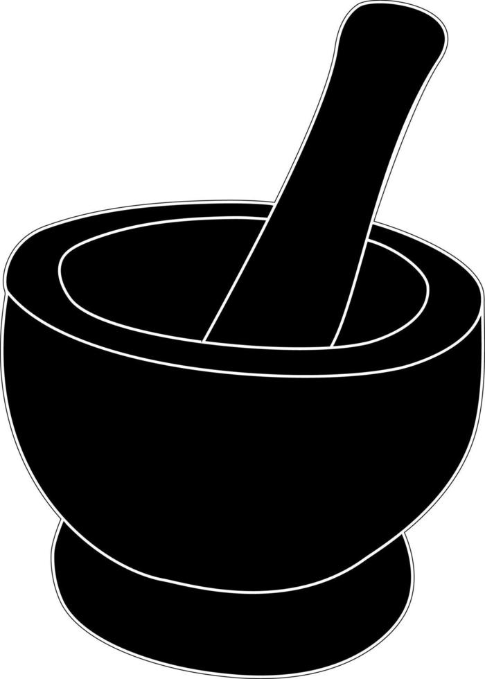 pestle and mortar isolated vector illustration hand drawing sketch