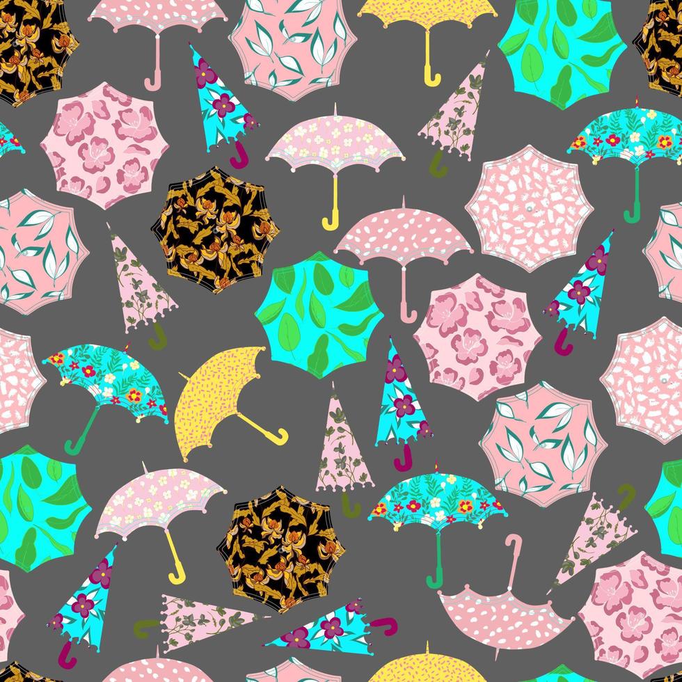 umbrellas vector seamless pattern rain protection