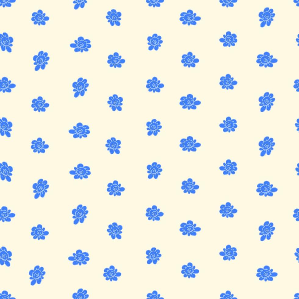 vector seamless pattern simple isolated small flowers