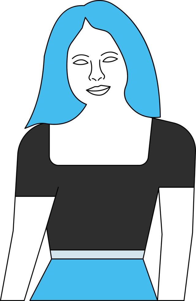 The girl is posing for a portrait. vector