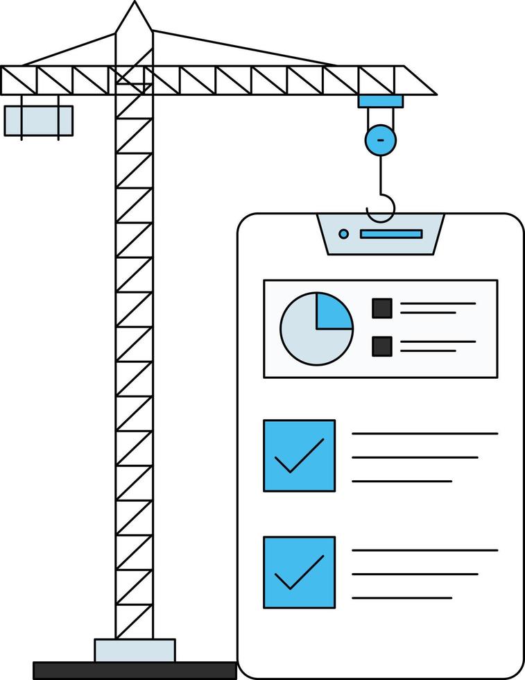 el teléfono móvil está colgando de la grúa. vector