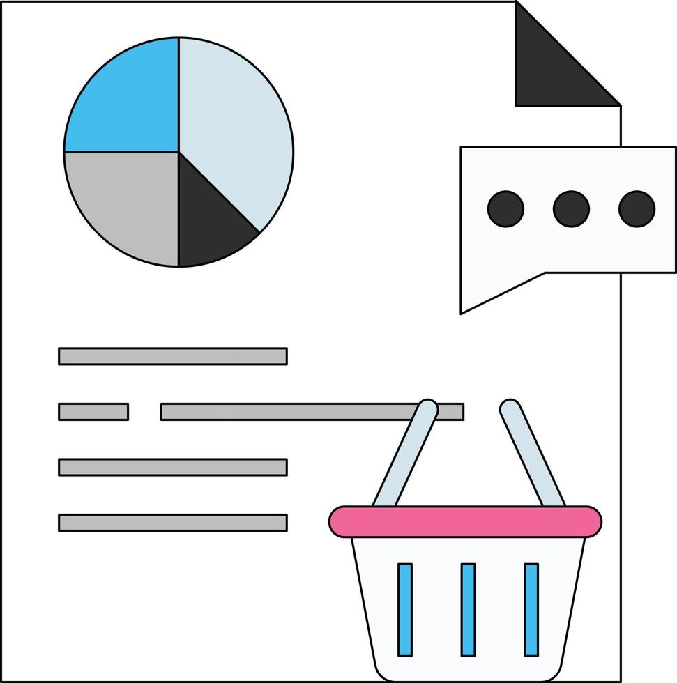 The marketing chart is on paper. vector