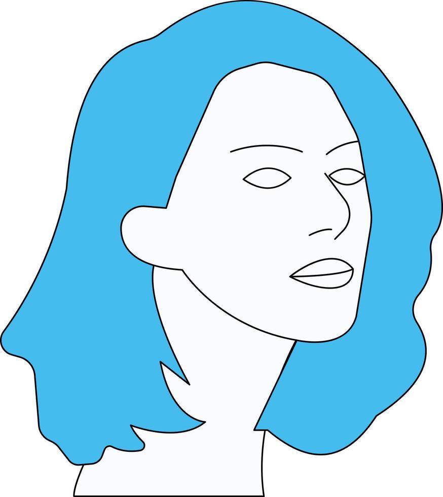 This is the picture of bold woman. vector