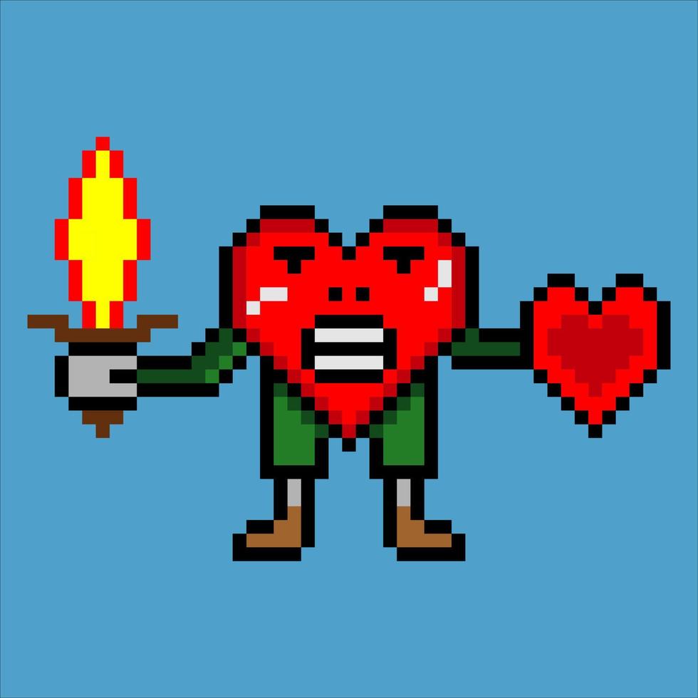 Love warrior pixel Vector illustration.