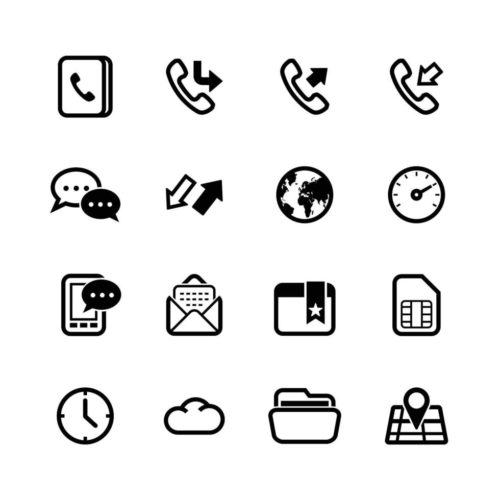 iconos de teléfono móvil con fondo blanco vector