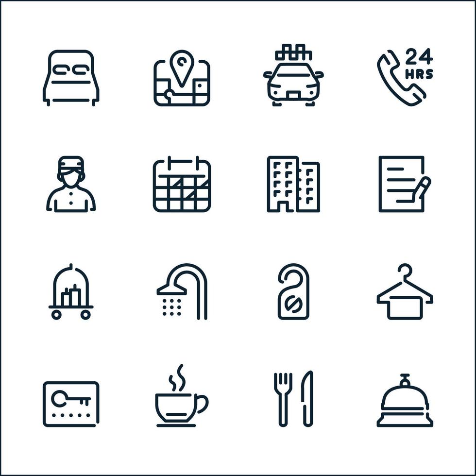 Hotel icons with White Background vector