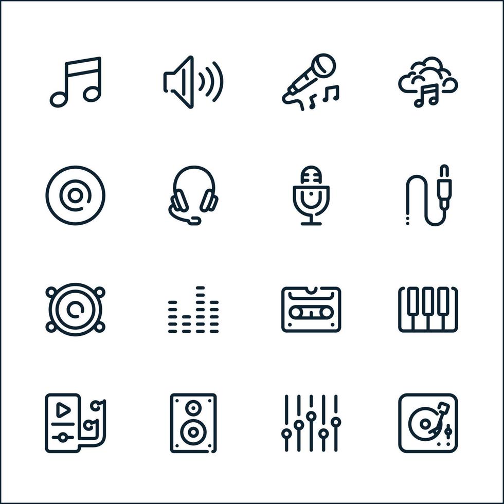 Music icons with White Background vector