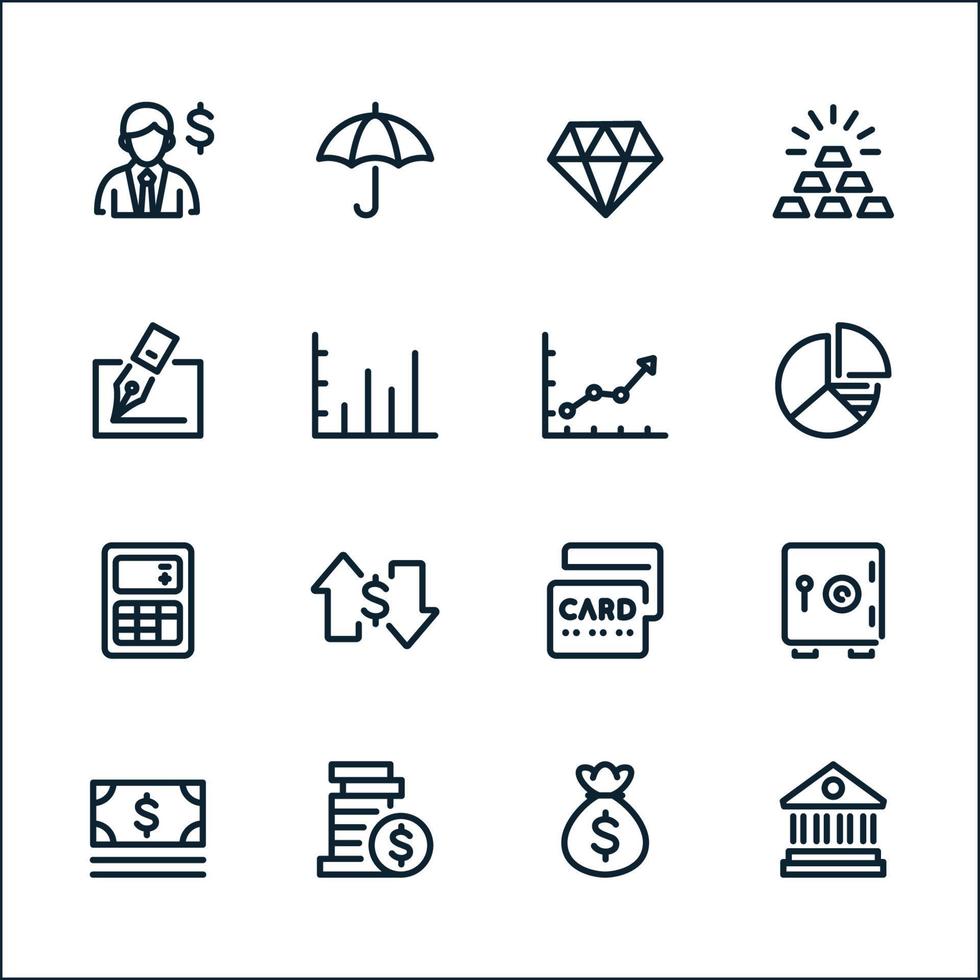 Business and Finance icons with White Background vector