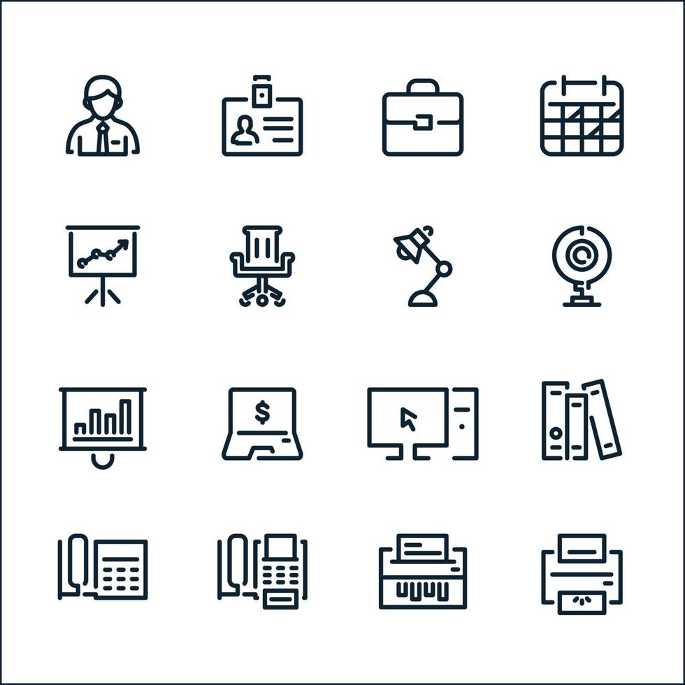 Business and Office icons with White Background vector