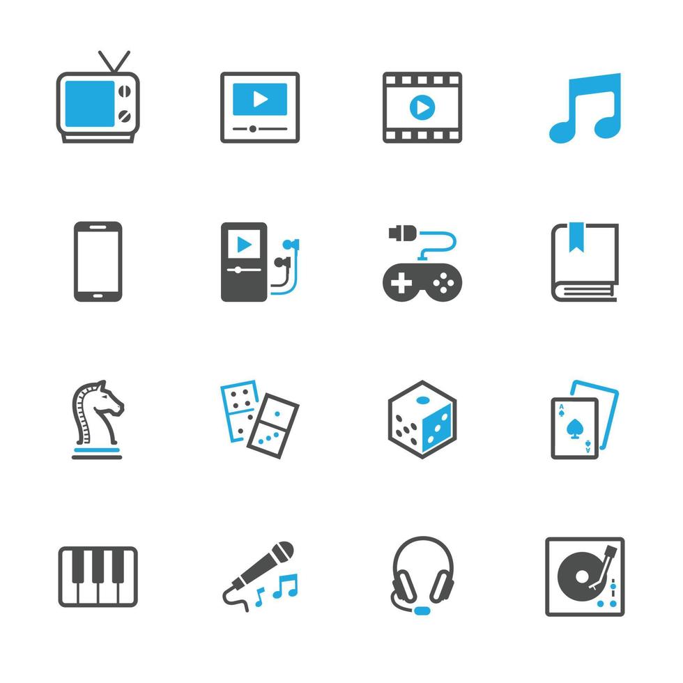 iconos de entretenimiento y medios con fondo blanco vector