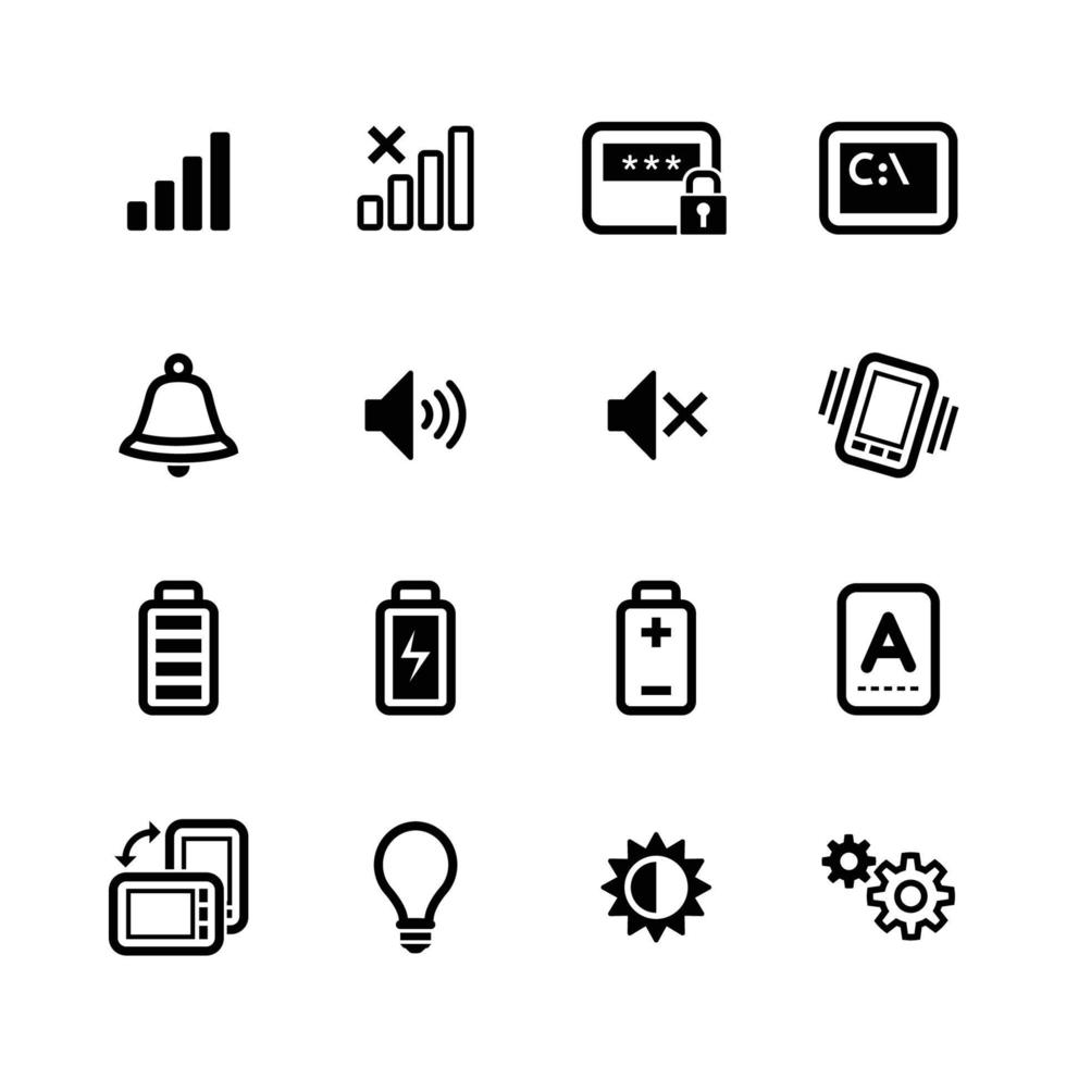 iconos para teléfono móvil con fondo blanco vector