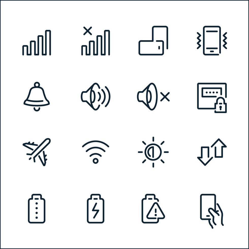 iconos de teléfono móvil con fondo blanco vector