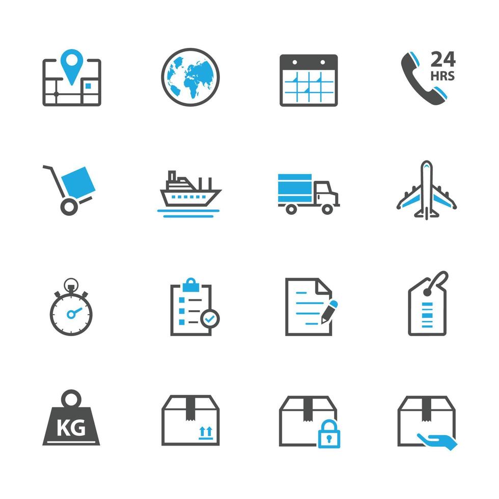 Shipping and Logistics Icons with White Background vector
