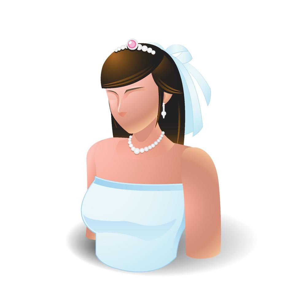 novia, boda, icono de personas vector