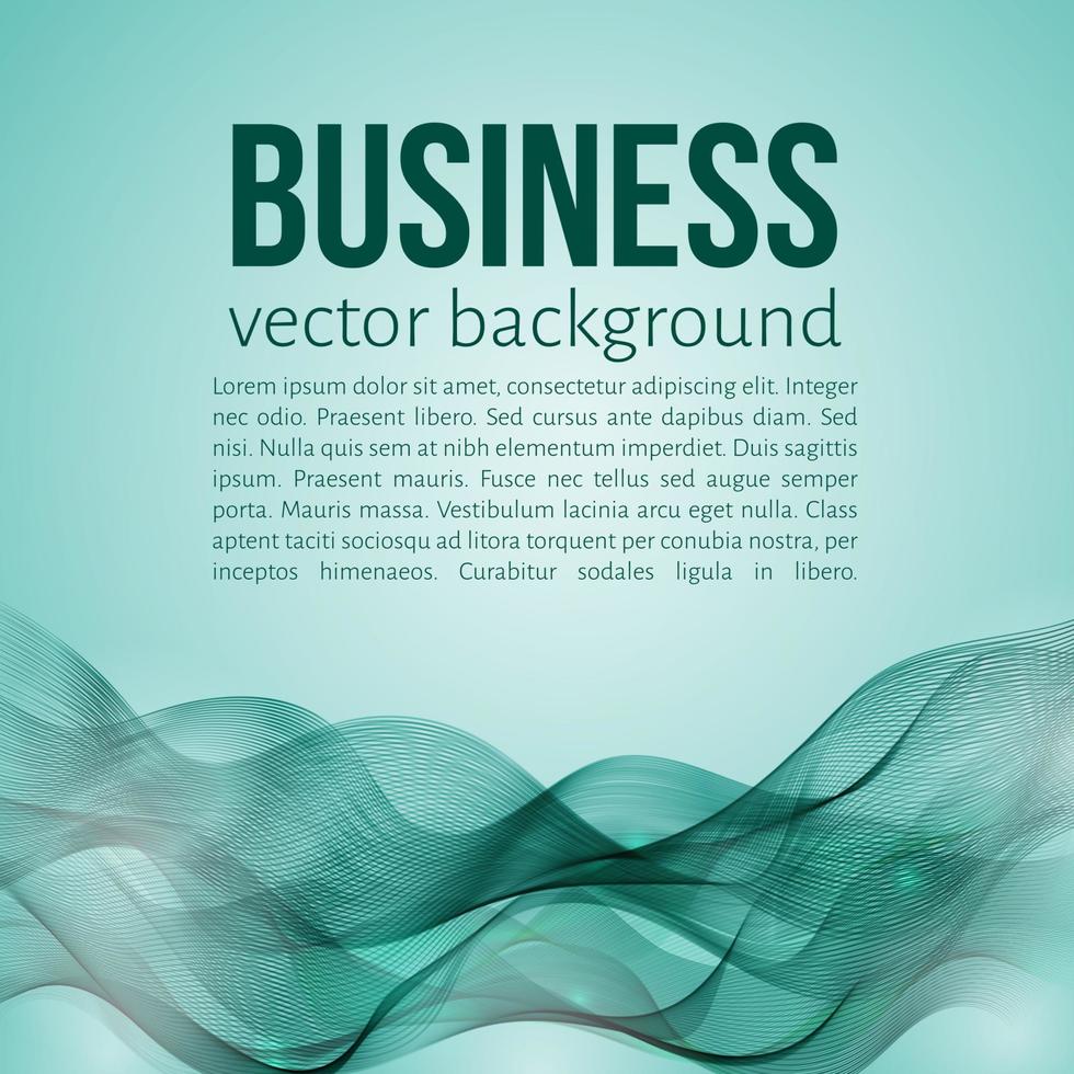 Bright green moving wavy lines. Business background. Easy to edit design template for your presentations. vector