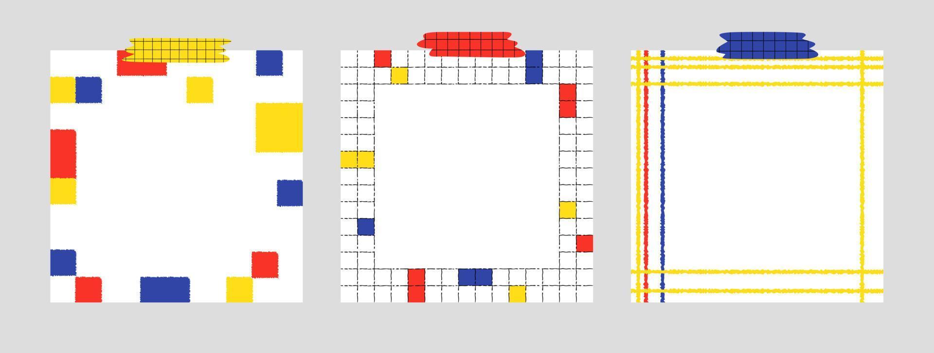 conjunto de bloc de notas en blanco dibujado a mano ilustración vectorial. papel de plantilla para nota adhesiva, memo, lista. aislado. vector