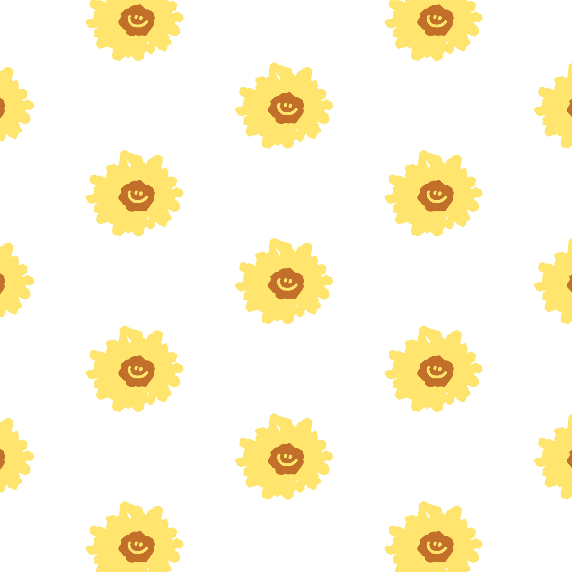 Hand Drawn Vector Illustration Of Daisy Flower With Smiley Face Pattern In Cartoon Style Pattern For Textile Fabric Wrapping Paper Vector Art At Vecteezy