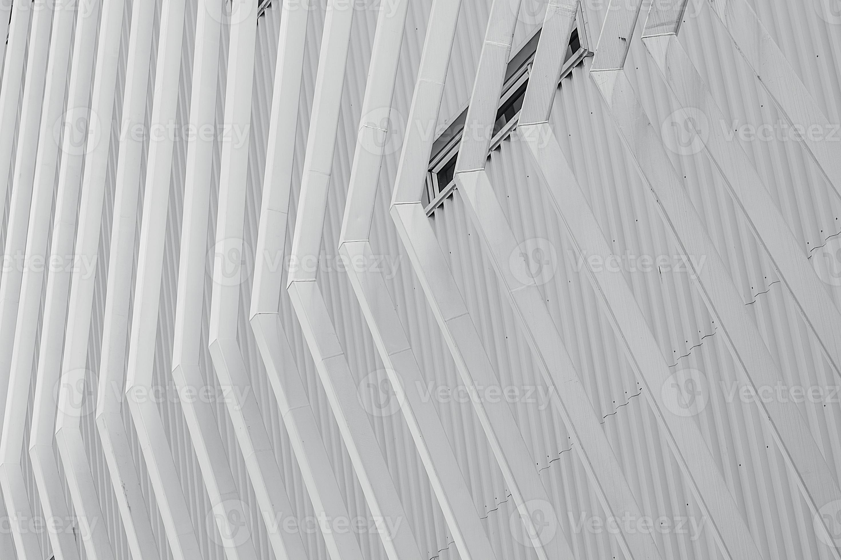 White facade building abstract background. Modern futuristic facade