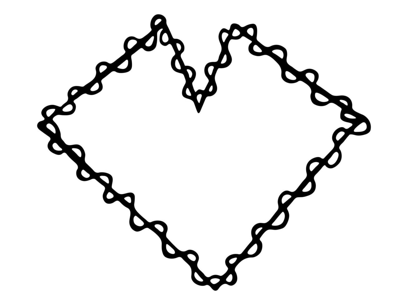 Simple hand drawn heart illustration. Cute valentine's day heart doodle. Love clipart vector