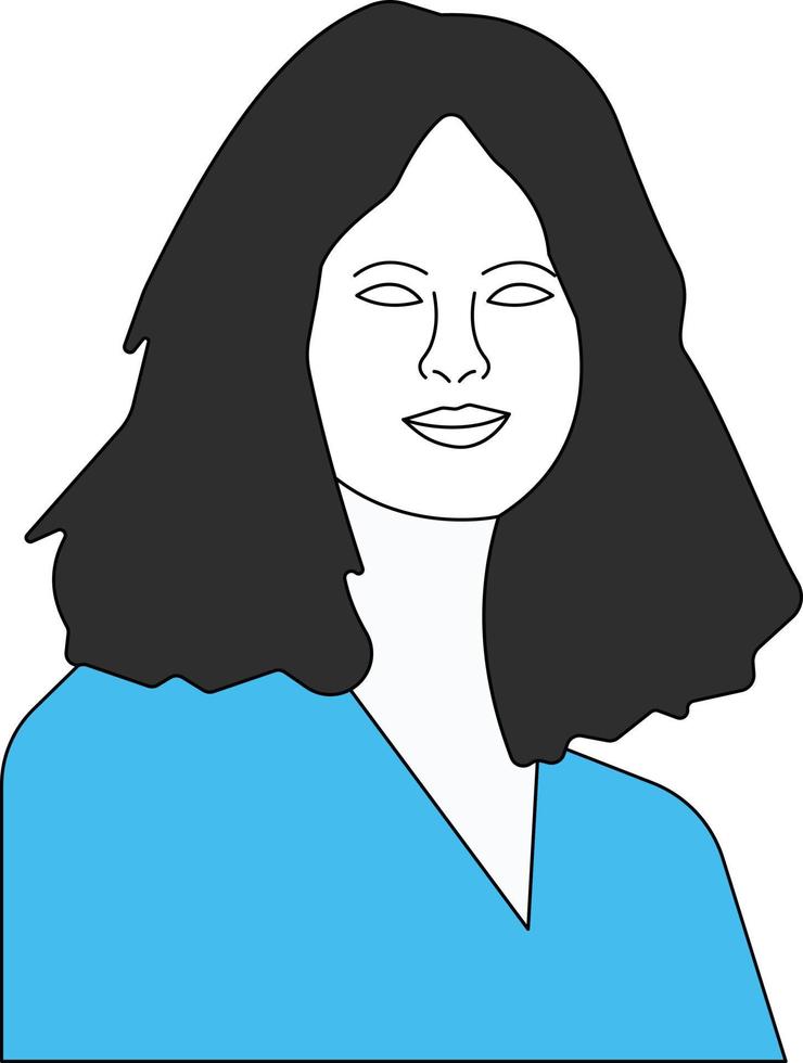 The girl is very beautiful and bold. vector