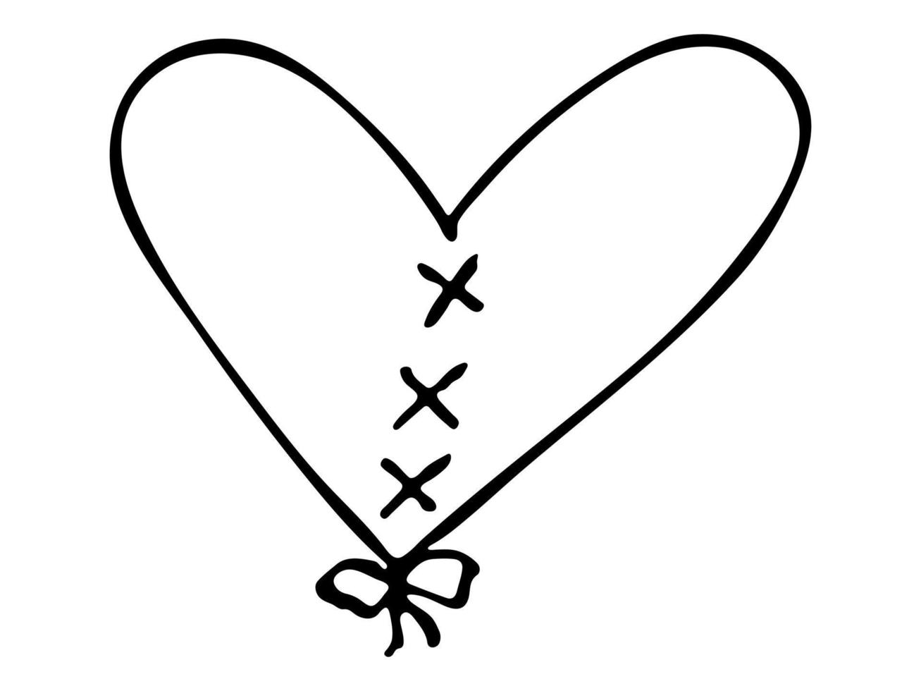 Simple hand drawn heart illustration. Cute valentine's day heart doodle. Love clipart vector