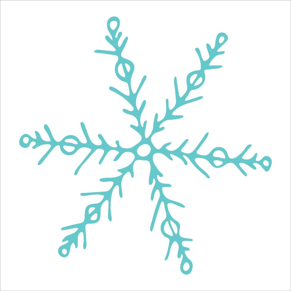 Cute hand drawn snowflake clipart. Vector doodle illustration. Christmas and New Year modern design. For print, web, design, decoration, logo.