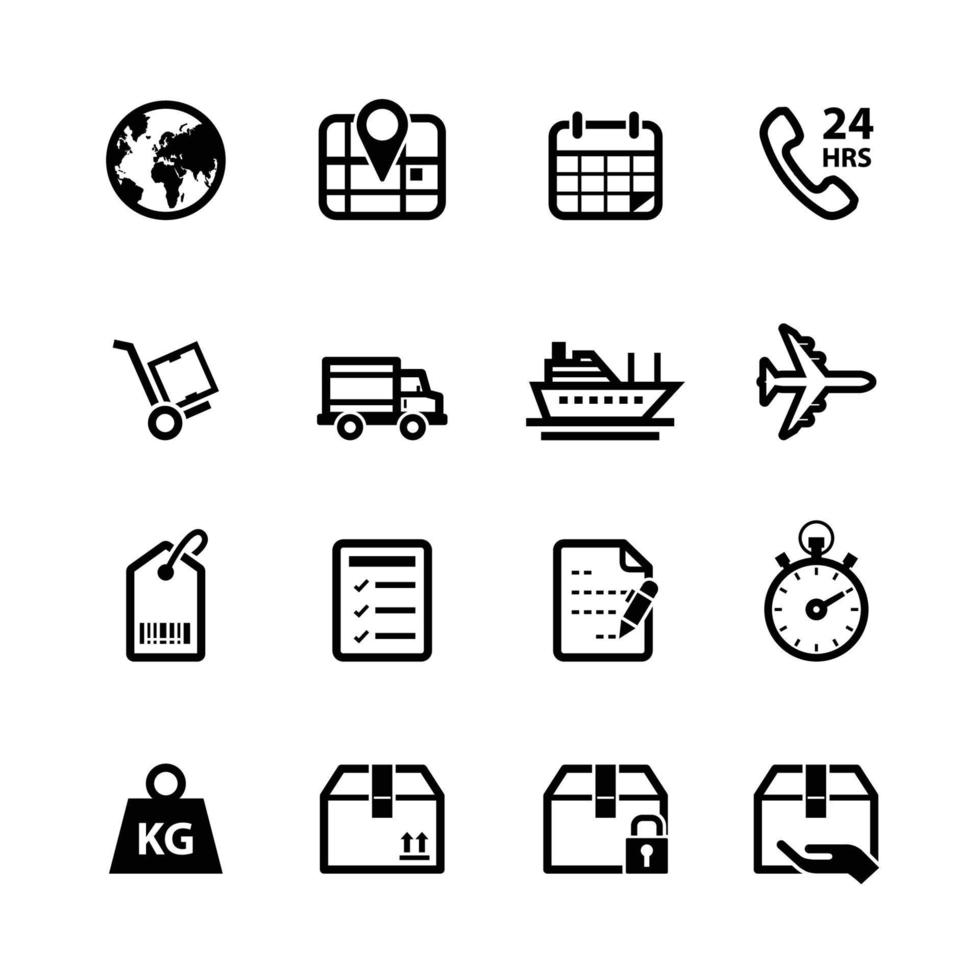 Shipping and Logistics Icons with White Background vector