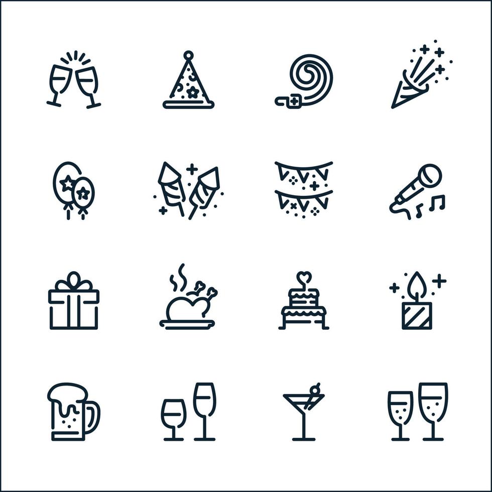 Celebration and Party icons with White Background vector